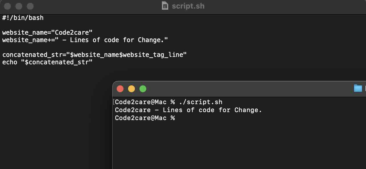 Concatenate Strings in Bash Scripting Example